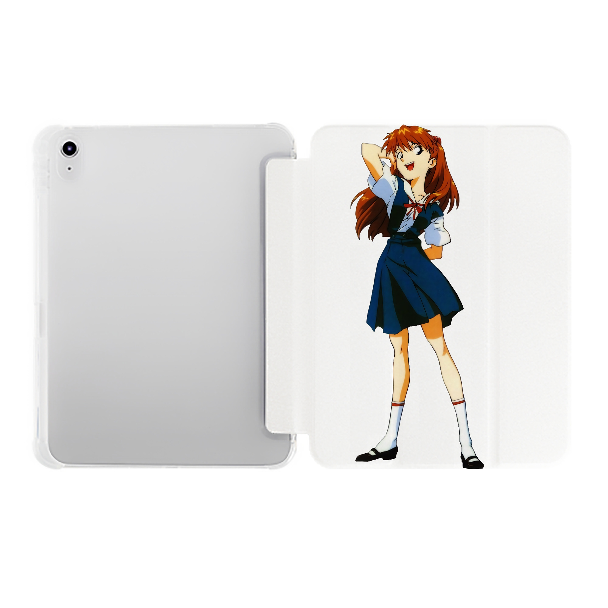 （画像用） EVA 新世紀エヴァンゲリオン IPad ケース ペン収納付き 三つ折りスタンド PUレザー×シリコン 対応機種9.5/10.5/10.9インチ